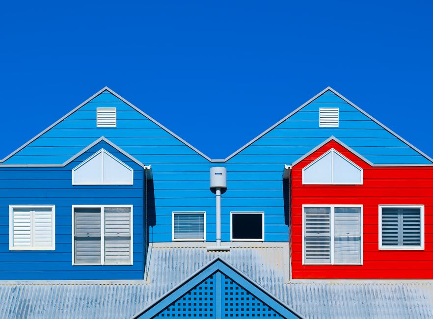 Freshly painted house exterior